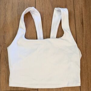 White Ribbed Crop Top